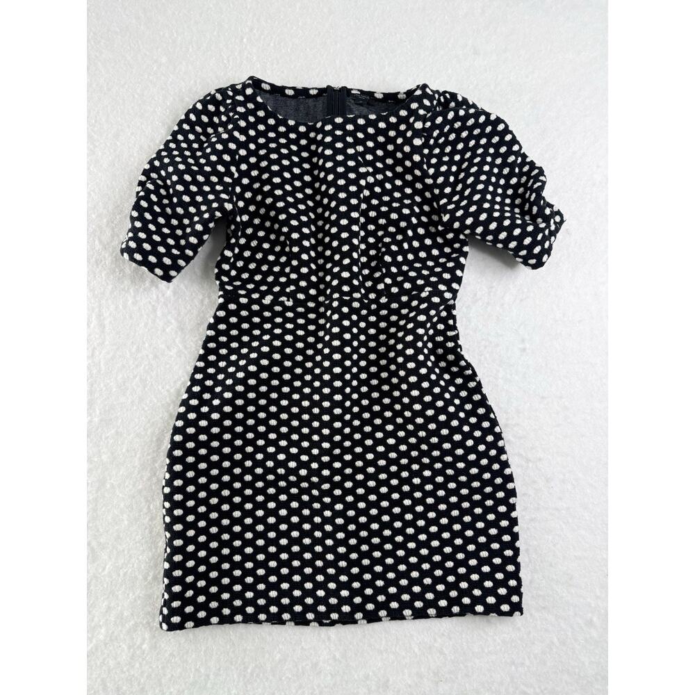 SOLDAnn Taylor Black & White Polka Dot Dress Petite 4 Classic Office Style
